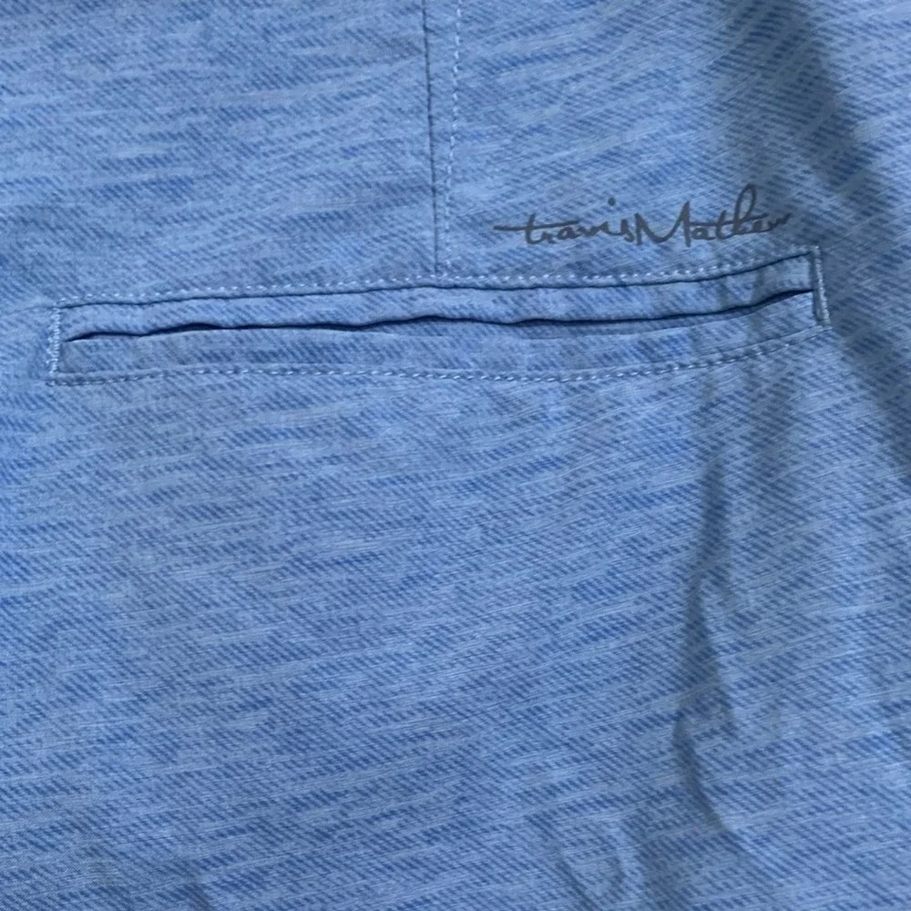 TravisMathew Performance Shorts Mens Blue Heathered Golf Casual Stretch‎ Size 38